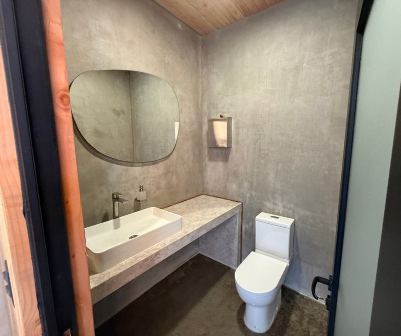 Baño con terminaciones en hormigón